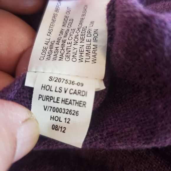 Vintage GAP Cardigan Sz S Cotton Nylon Acrylic Purple Button Up - Picture 14 of 16